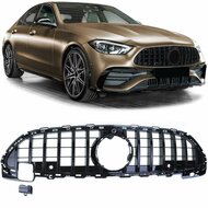 Glanzend zwarte gril passend voor Mercedes C-Klasse W206 en S206 model vanaf 2021 met AMG-line voorbumper