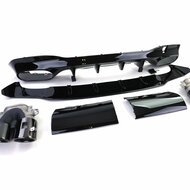 Glanzend zwarte diffuser met zwarte sierstukken passend voor Mercedes CLA C118 en X118 met AMG-line bumper
