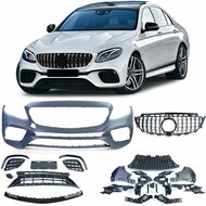Sport look voorbumper met grille passend voor Mercedes E-klasse W213 en S213 model 2016 - 2020