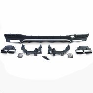 Diffuser glanzend zwart met chromen uitlaatsierstukken passend voor Mercedes GLS X166 model 2015 - 2019