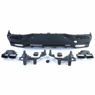 Glanzend zwarte diffuser met zwarte uitlaatsierstukken passend voor Mercedes GLE Coupe C292 model 2015 - 2019 met AMG-line achterbumper