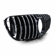 Glanzend zwarte grille met chromen accenten passend voor Mercedes GLC X253 en C253 model 2015 - 2019 met AMG-line voorbumper