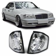 Chromen knipperlichten passend voor Mercedes C-Klasse W202 en S202 model 1993 - 2001