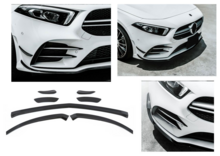 Aero flaps glanzend zwart passend voor Mercedes A-Klasse W177 hatchback en V177 sedan met AMG-line bumper