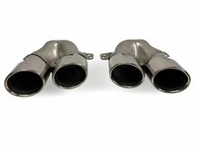 Diffuser glanzend zwart inclusief chromen sierstukken passend voor Mercedes C-Klasse W206 en S206 met AMG-line achterbumper