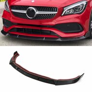 Glanzend zwarte frontlip passend voor Mercedes CLA C117 en X117 facelift model 2014 - 2019 met AMG-line voorbumper