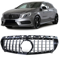 Gril glanzend zwart met chromen accenten passend voor Mercedes A Klasse W176 model 2012 - 2015
