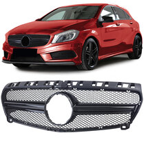 Glanzend zwarte gril A-look passend voor Mercedes A-Klasse W176 model 2012 - 2015