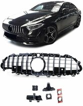 Glanzend zwarte gril met chromen accenten passend voor Mercedes CLS-Klasse C257 model 2018 - 2023