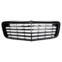 Glanzend zwarte grill zonder embleem passend voor Mercedes E-Klasse W211 en S211 facelift model 2006 - 2009