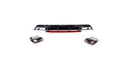 Glanzend zwarte diffuser met zwarte sierstukken passend voor Mercedes A-Klasse W176 model 2012 - 2018