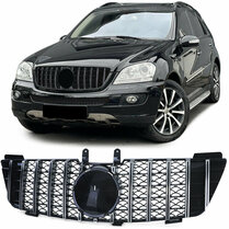 Glanzend zwarte grill passend voor Mercedes ML W164 model  02/2005 - 07/2008