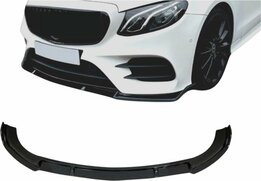 Glanzend zwarte frontlip passend voor Mercedes E-Klasse W213, S213 en C238 facelift model 2020 - 2023 met AMG-line bumper