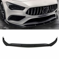 Glanzend zwarte frontlip passend voor Mercedes CLA C118 en X118 model vanaf 2019