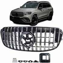 Glanzend zwarte grille met chromen accenten passend voor Mercedes GLS-Klasse X167 model vanaf 2019