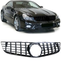 Glanzend zwarte grill passend voor Mercedes SL R230 facelift model 2008 - 2012
