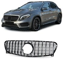 Glanzend zwarte grille met chroom passend voor Mercedes GLA X156 model 2013 - 2016