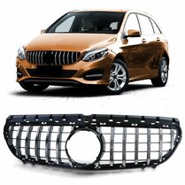 Glanzend zwarte grille met chromen accenten passend voor Mercedes B-Klasse W246 facelift model 2014  - 2018