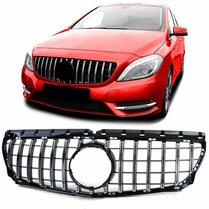 Glanzend zwarte grille met chromen accenten passend voor Mercedes B-Klasse W246 pre-facelift model 2011 - 2014
