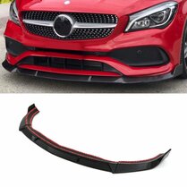 Glanzend zwarte frontlip passend voor Mercedes CLA C117 en X117 facelift model 2014 - 2019 met AMG-line voorbumper