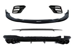Glanzend zwart aanzetpakket passend voor Mercedes S-Klasse W223 model 2021 - 2026  met AMG-line bumpers